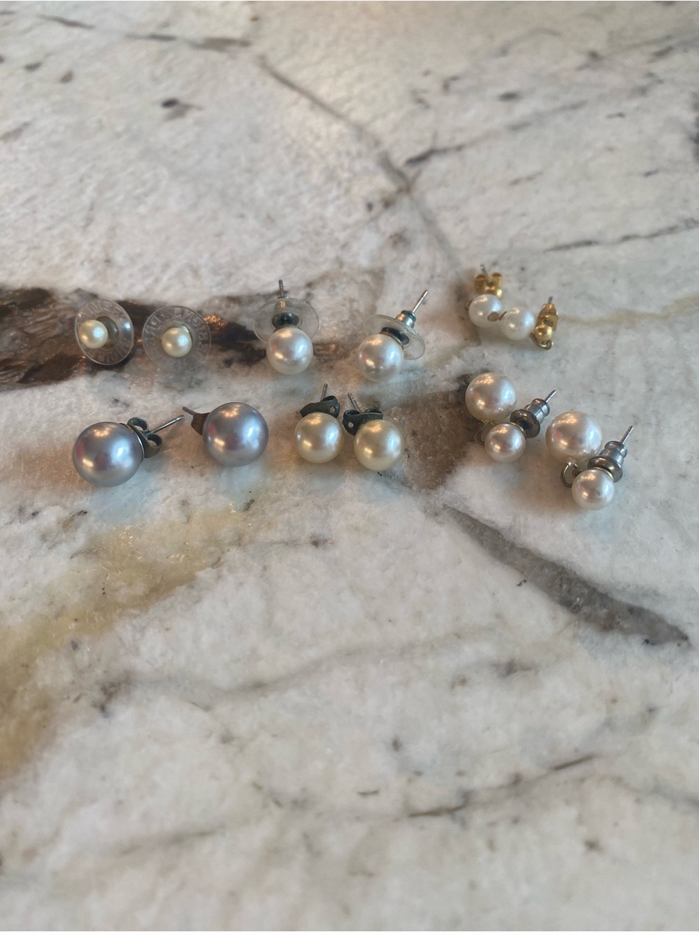 Classic faux Pearl Stud Earring Set - Multi Color